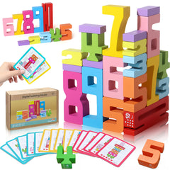XPQKDC wooden number blocks 1-10 for tactile math learning.