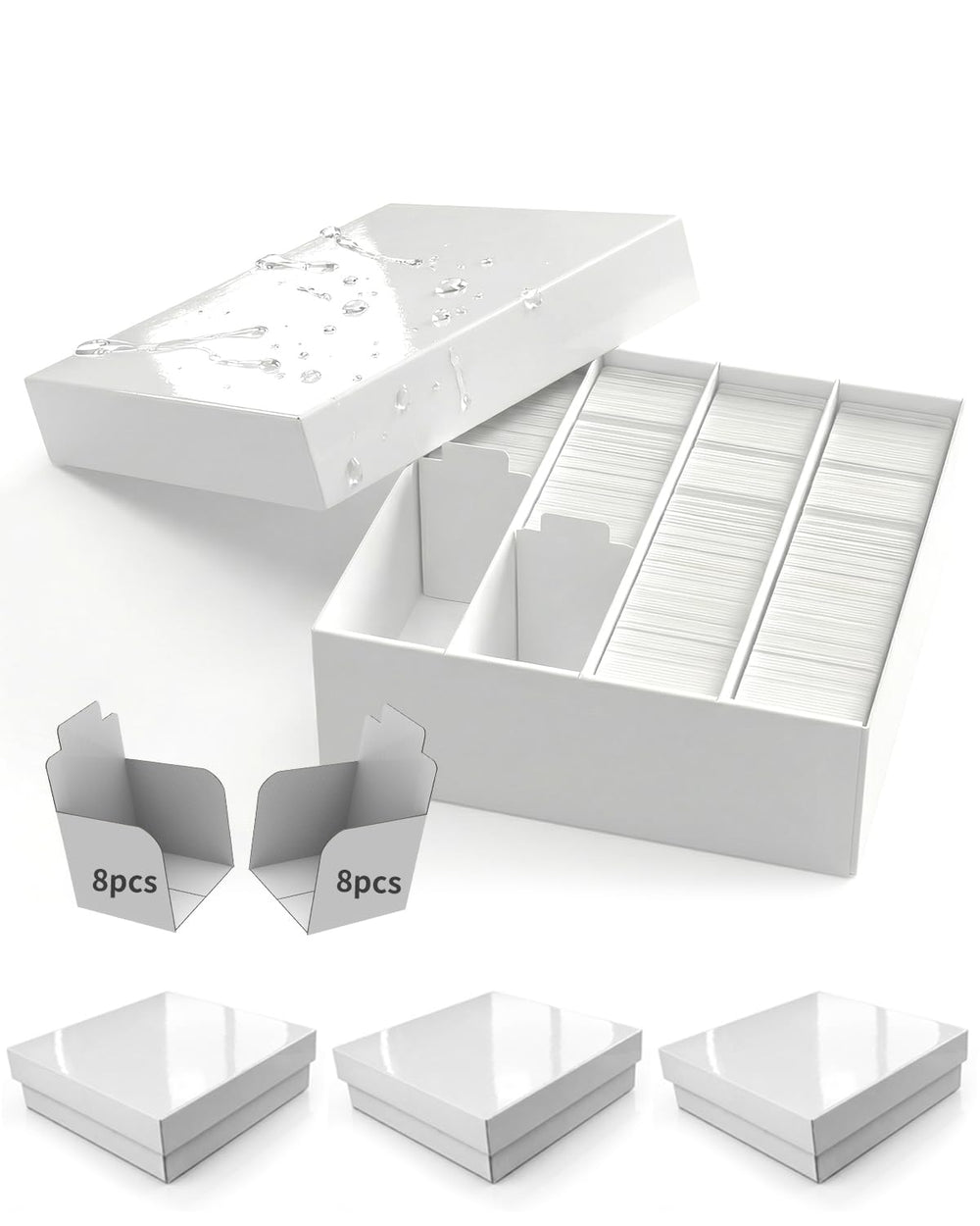 XRACV card storage box with baffle for organized sorting.