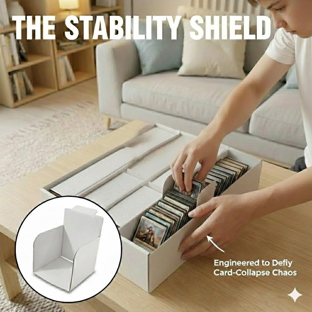 Interior compartments keep cards upright for quick access.