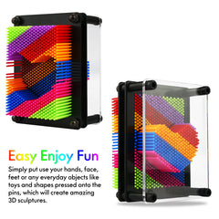 Xsltkby 3D Pin Art Toy hand impression demonstrates tactile interaction