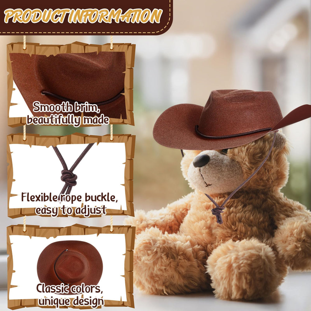 Xtinmee brown mini cowboy hat atop wine bottles for festive display ideas.