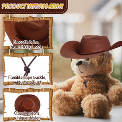 Xtinmee brown mini cowboy hat atop wine bottles for festive display ideas.
