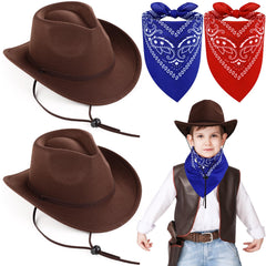 Xtinmee kids brown cowboy hat with adjustable strap for comfortable wear.
