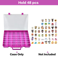 Xuerdon Doorables display case purple grid section showing 48 compartments neatly