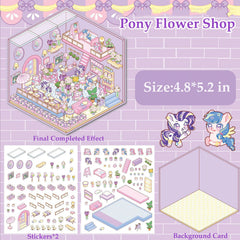 Xuoent 3D house sticker Puppy Gourmet Restaurant scene for imaginative mini dining displays.