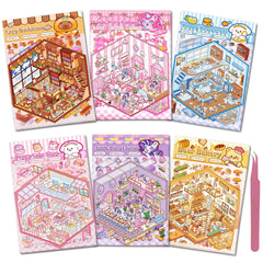 Xuoent 3D sticker scene Bear Bakery for imaginative play and focus.
