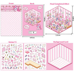 Xuoent 3D sticker scene Kapi Book House encourages playful learning.