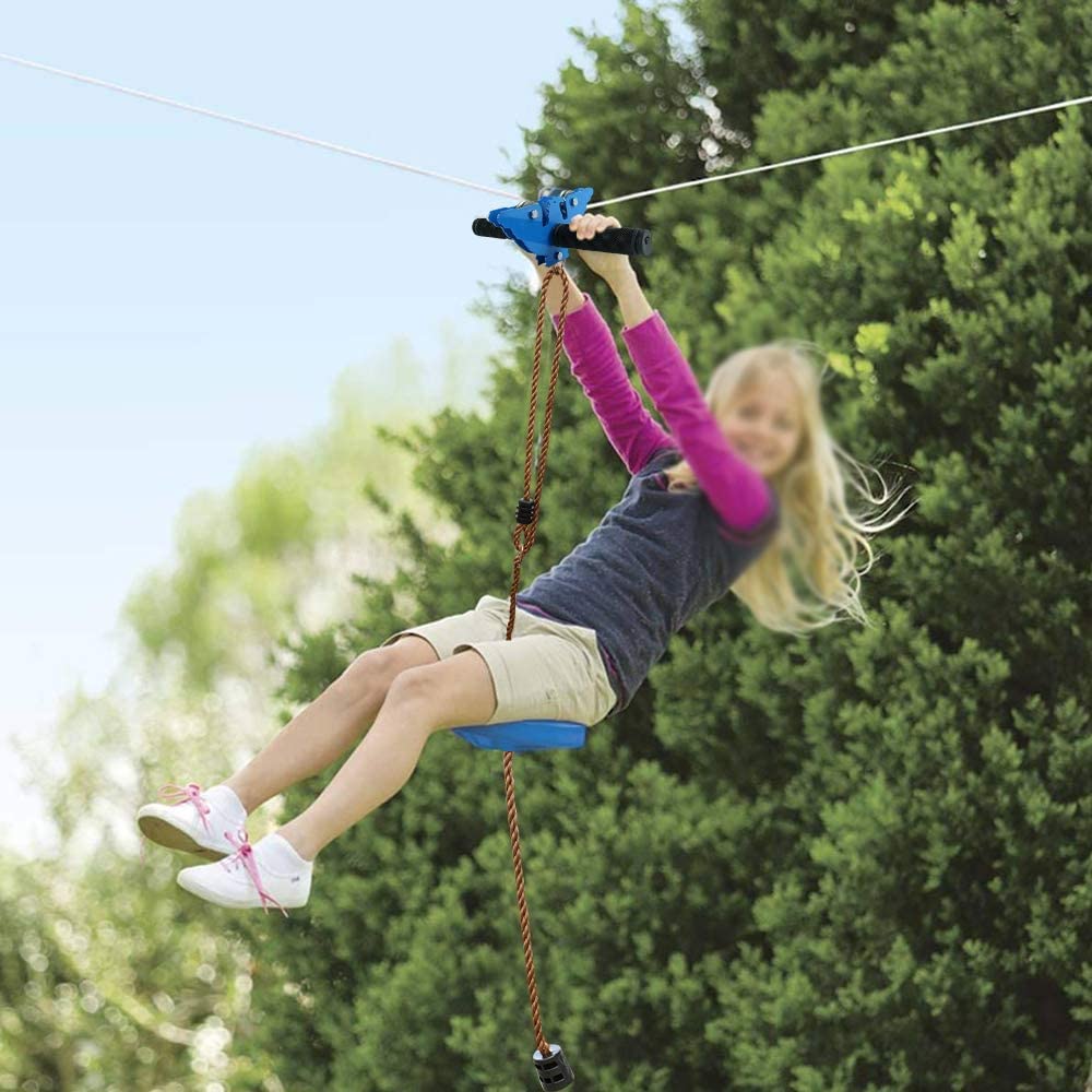X XBEN family enjoying a backyard zipline together