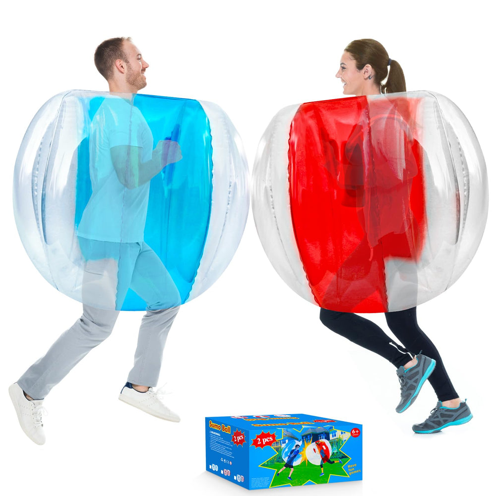 XXBEN inflatable bumper balls 47-inch 2-pack for outdoor family fun and active play.