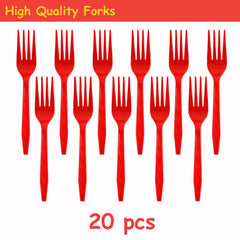 XXDecor red cartoon forks, sturdy and kid-friendly for little bites.