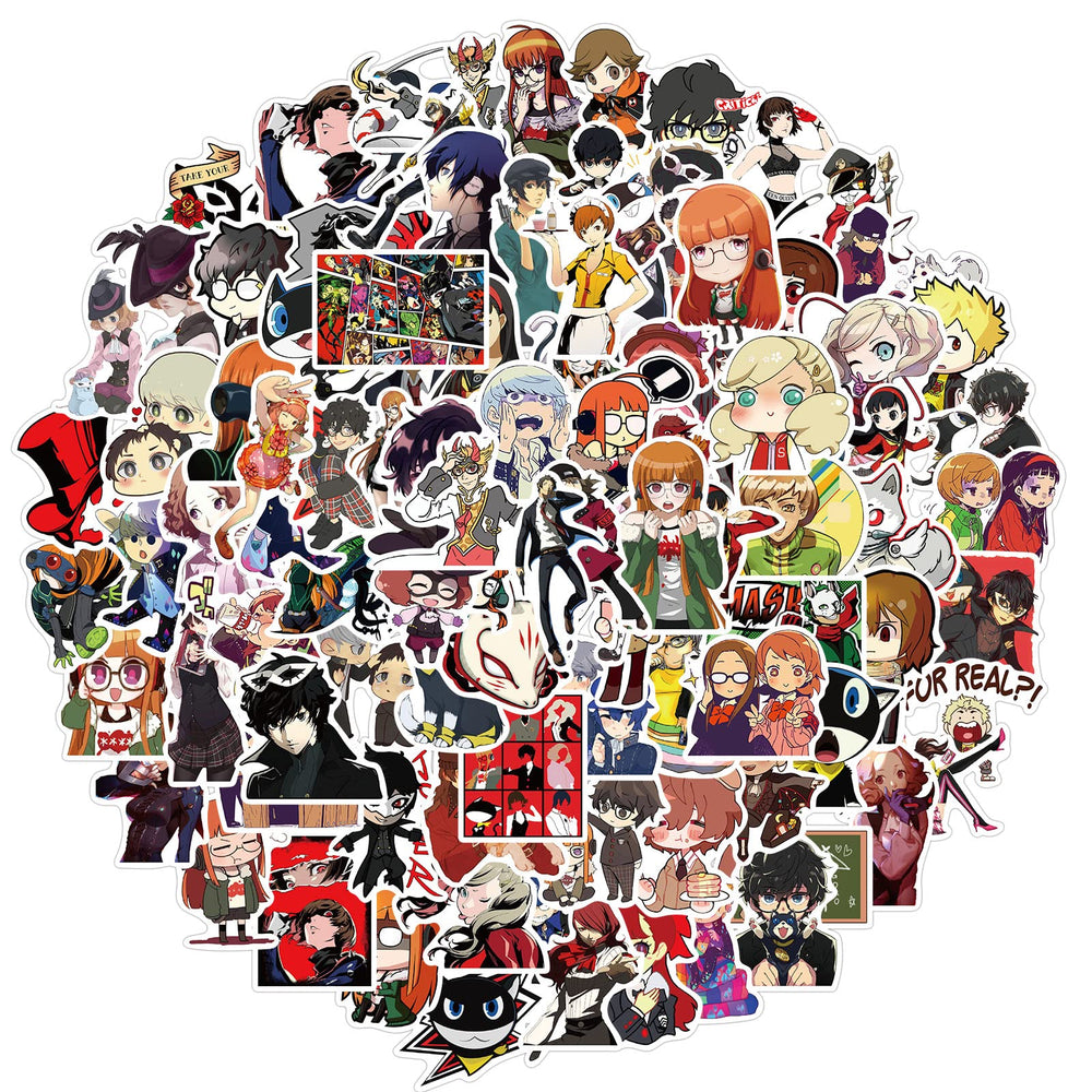 XXMML 100pcs Persona stickers pack on laptop surface for customization