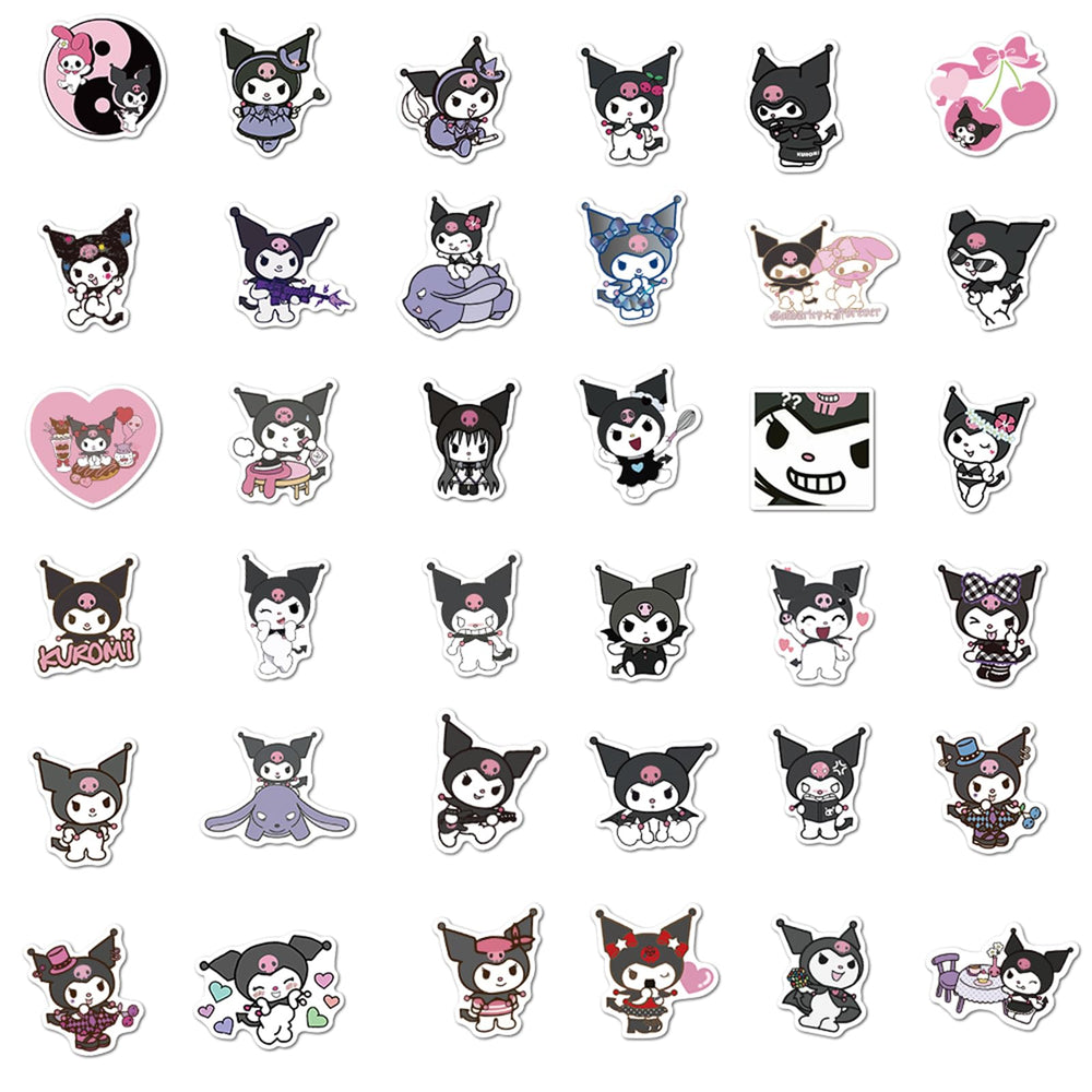 XXMML Kuromi stickers on guitar and skateboard for versatile decoration