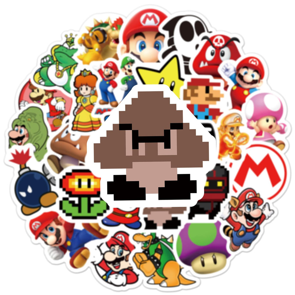 XXMML Mario stickers on notebook quick personalization for school and creativity