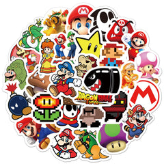 XXMML Mario stickers pack on laptop for playful personalization and durability