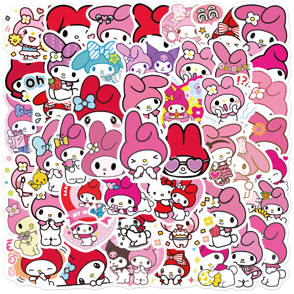 XXMML Mymelody stickers on water bottle stay colorful and durable.