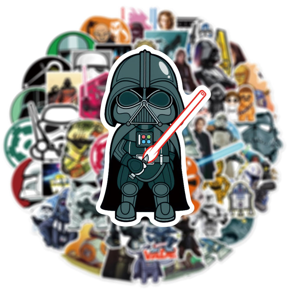 XXMML Star Wars stickers on a water bottle, weatherproof and vibrant.