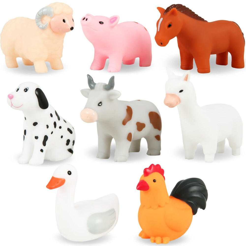 XY-WQ animal-ii bath toys 8-pcs with mesh bag for organized bath play