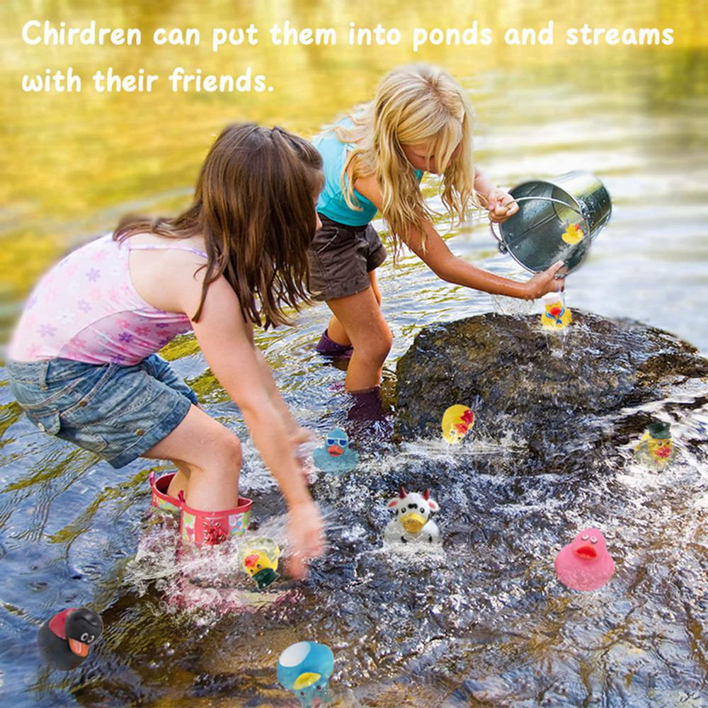Assorted bath ducks designed for sensory play and classroom decor.