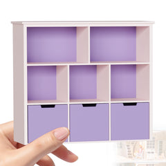 XYMTOY 1:12 scale dollhouse bookshelf with precise detailing for lifelike mini rooms.