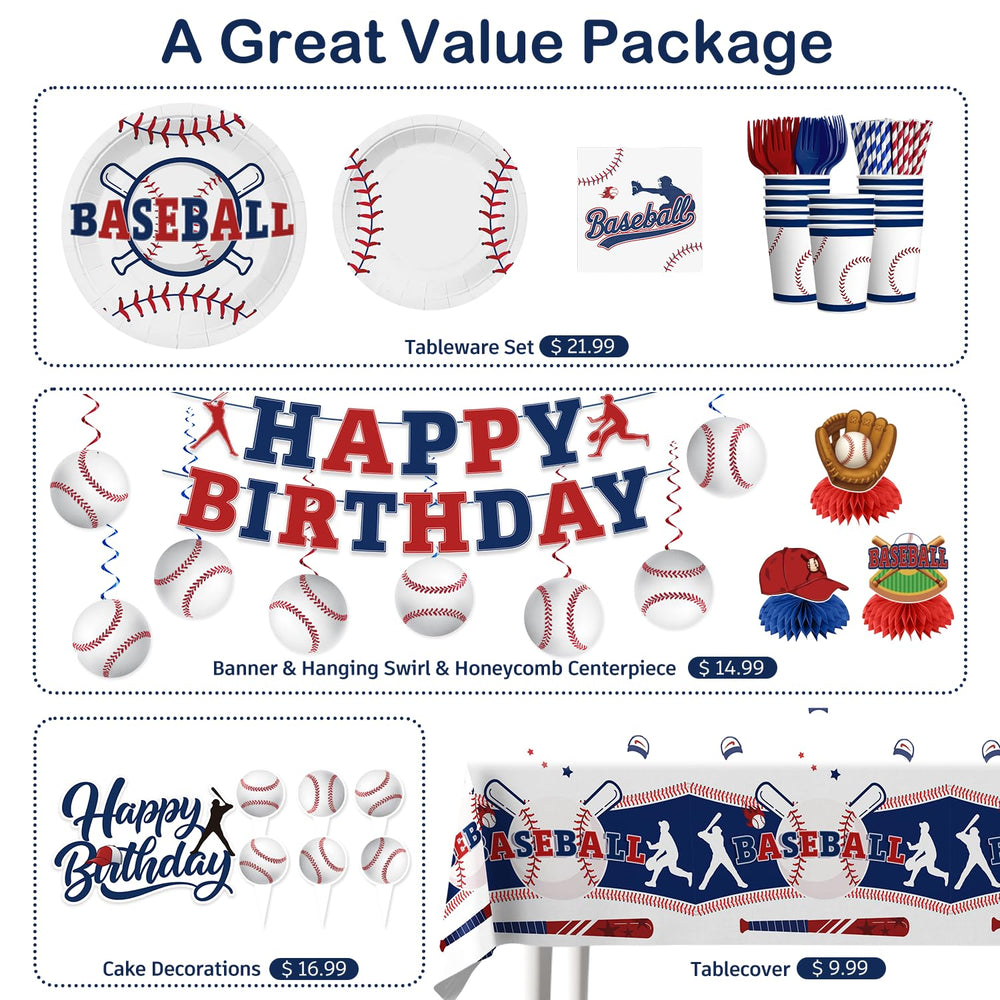 Xynic baseball cake topper highlights the birthday cake with sporty style.