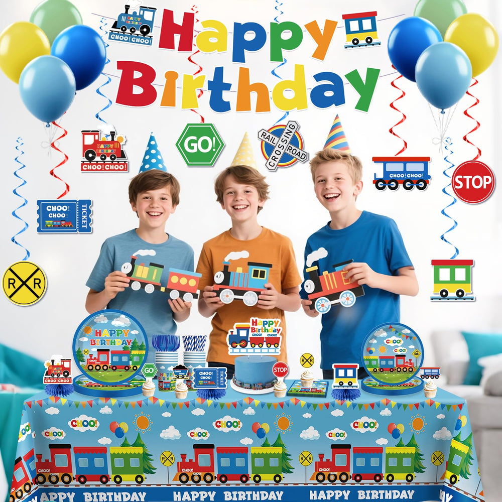 Xynic Train Cupcake Toppers decorate treats with theme.