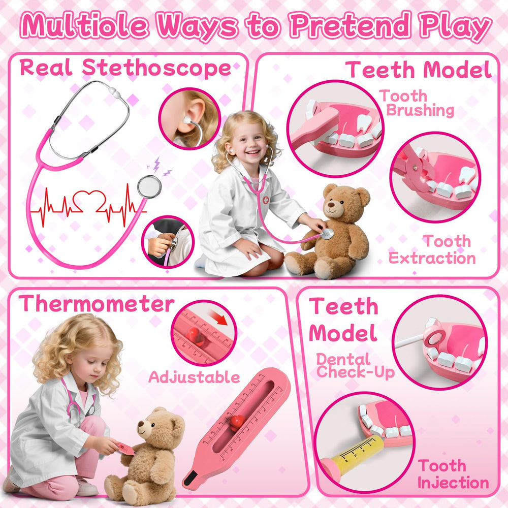 XZZO wooden scalpel-style tool with smooth edges for pretend procedures