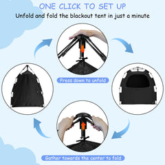 YABORAS Light-blocking tent ideal for travel and room sharing.