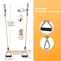 YAERSI gym rings connected to trapeze for versatile exercise options.