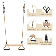YAERSI hemp rope and hardware for reliable, adjustable setup.