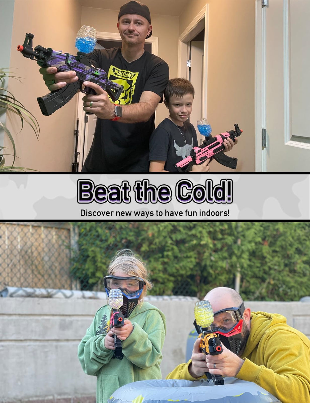 YaGee goggles included protect eyes during high-energy play.