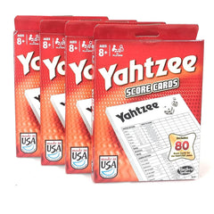 Yahtzee 80-sheet score cards four-pack for game-night scorekeeping