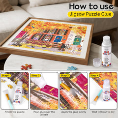 YAKAMOZ glue preserves assembled puzzles for display.