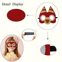 YALARY blue puppy dog felt mask, durable felt for reuse at events