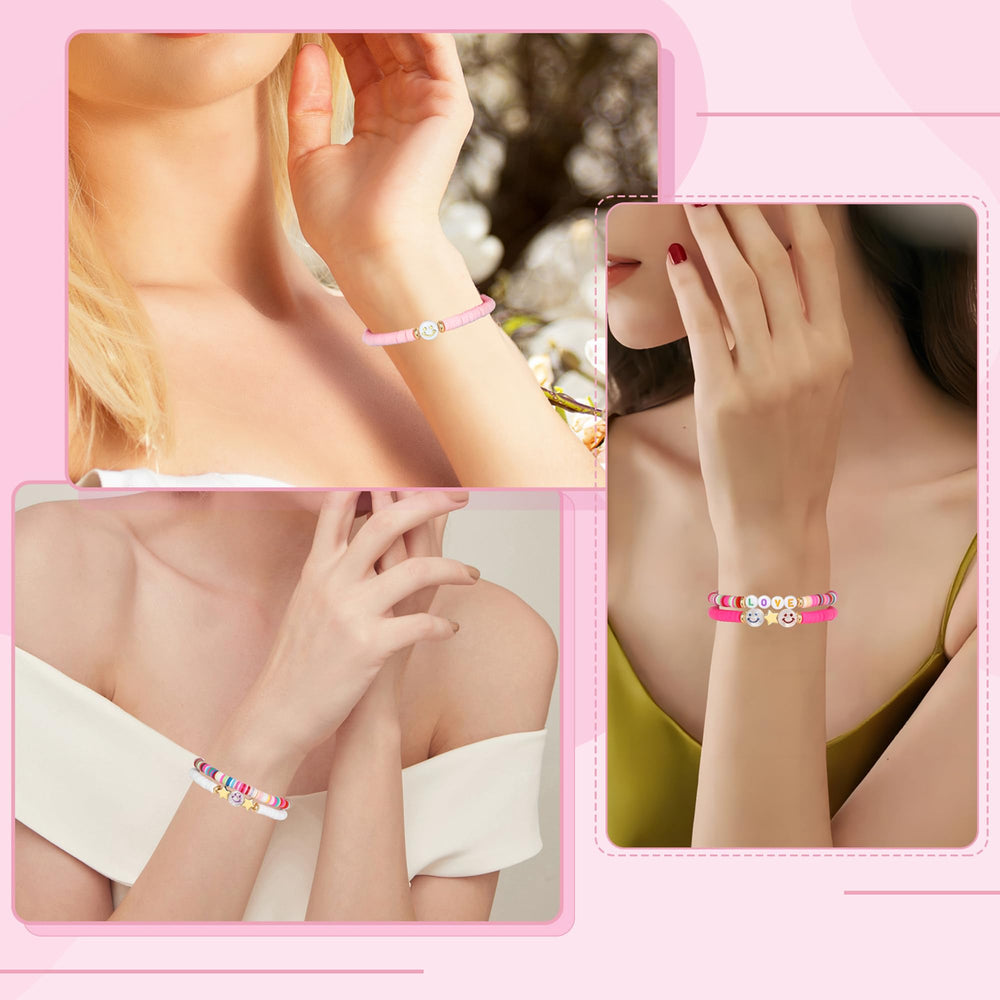 YALASOBA Polymer clay and pearl accents create a lightweight, stylish bracelet.