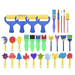 YallFairy roller and sponge brushes for kids’ colorful artwork.