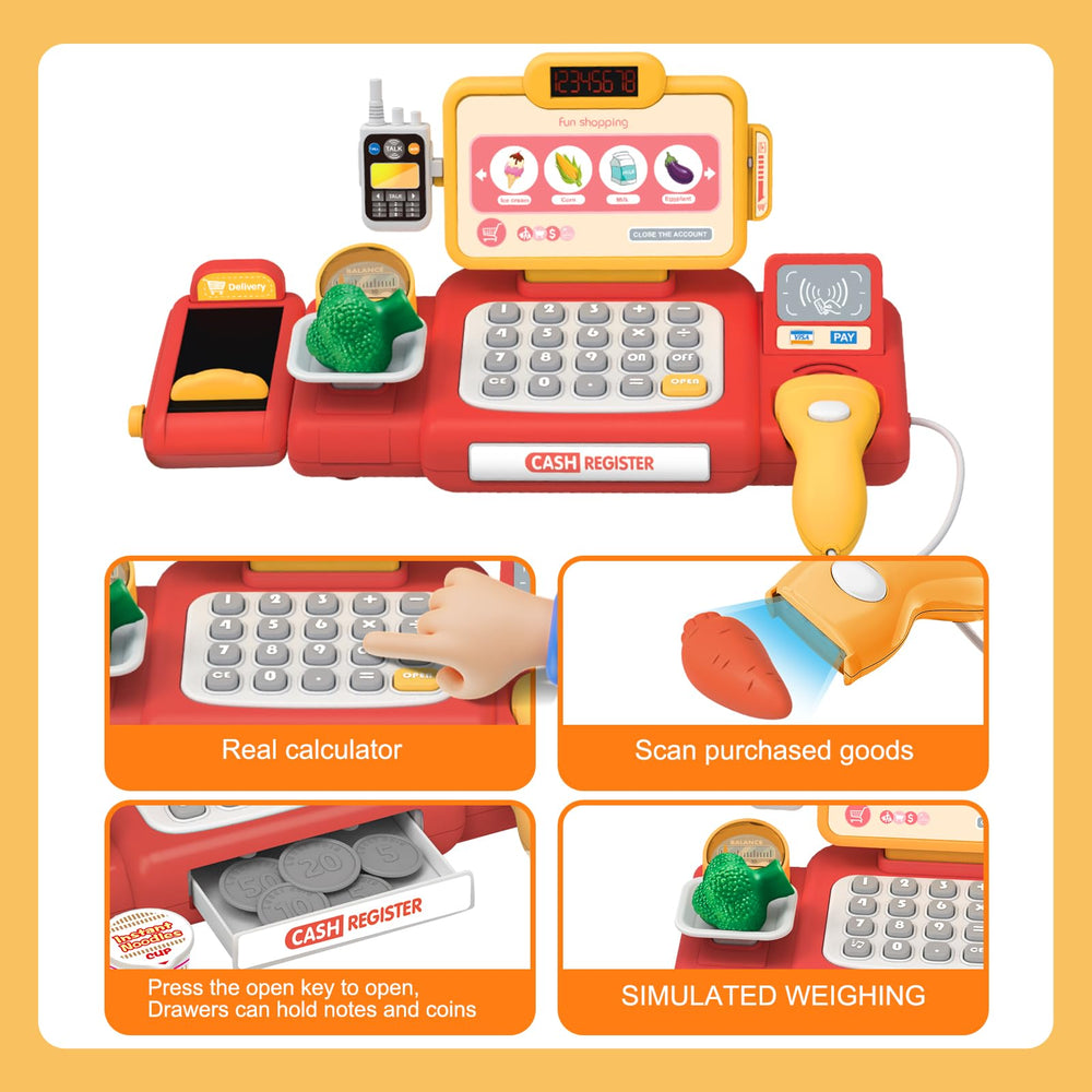 Yalujumb cash register with calculator for counting during play.