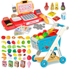 Yalujumb shopping cart assembly image showing sturdy build for pretend shopping.