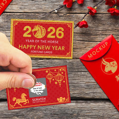 Yangmics Direct Chinese-style design card with gold characters, ideal as festive invitations