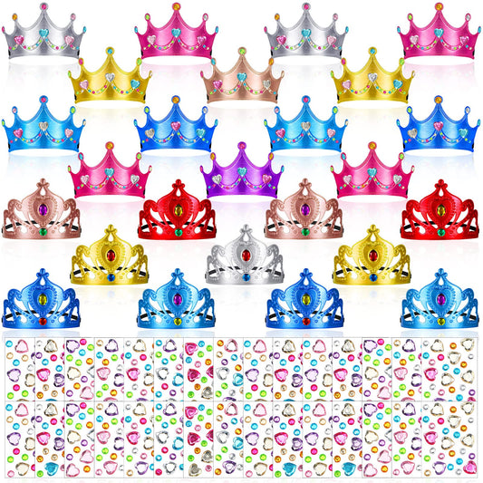 Yaomiao 66-pieces foam princess tiaras kit for DIY dress-up fun.