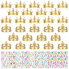 Yaomiao 66-piece princess tiara kit with crowns and stickers for creative play.