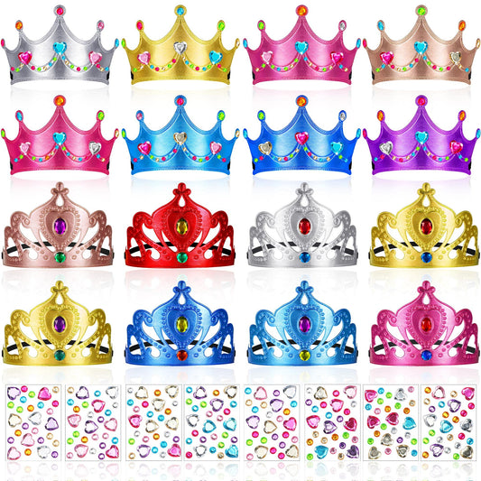 Yaomiao foam birthday crown for kids with glitter gems for pretend play