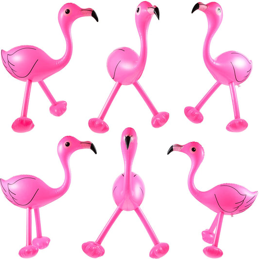 Yaomiao pink flamingo inflatables, 22-inch pack, ideal for cohesive pool party decor.