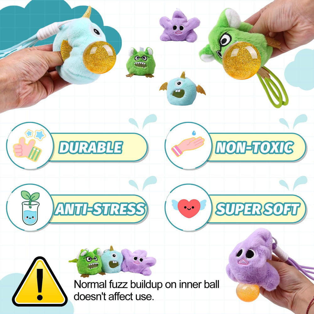 Yaozyety double keychain squishy ball ready for backpacks.