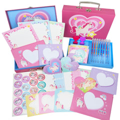 Yasest Unicorn Stationery Set carrying case for neat organization and travel