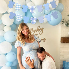 Yavxzvbw solid blue pieces banner offers clean, versatile decorating options.