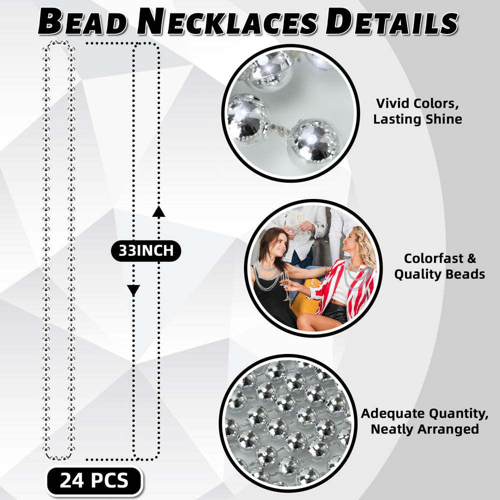 YAXINRUI 33-inch silver bead necklace suitable for bold wear.