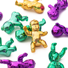 YAXINRUI King Cake Baby collection in festive colors for Mardi Gras decor.