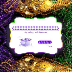 YAXINRUI Mardi Gras beads green close-up showcasing vibrant color and comfortable wear.