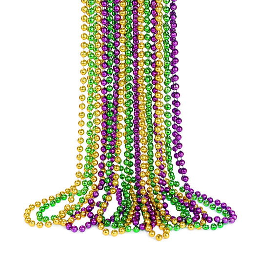 YAXINRUI Mardi Gras beads gold close up, durable colorfast for festive wear