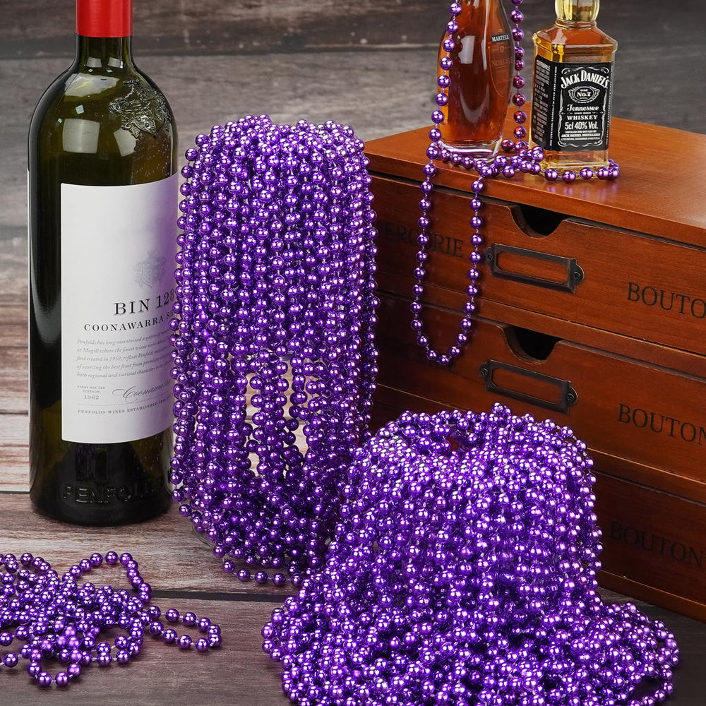 YAXINRUI purple Mardi Gras beads for parade display and wear.